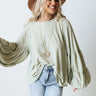 Love And Joy Shift Top In Sage Image - 1