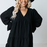 Beyond Blessed Babydoll Dress In Black Curves Image - 1