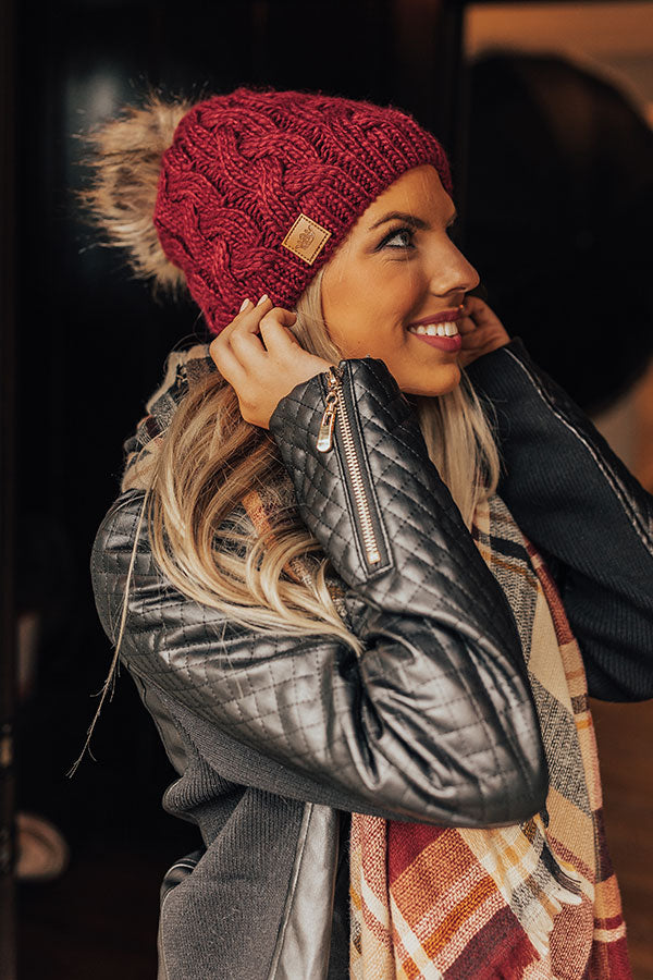 Cabinside Sips Cable Knit Beanie Image - 3