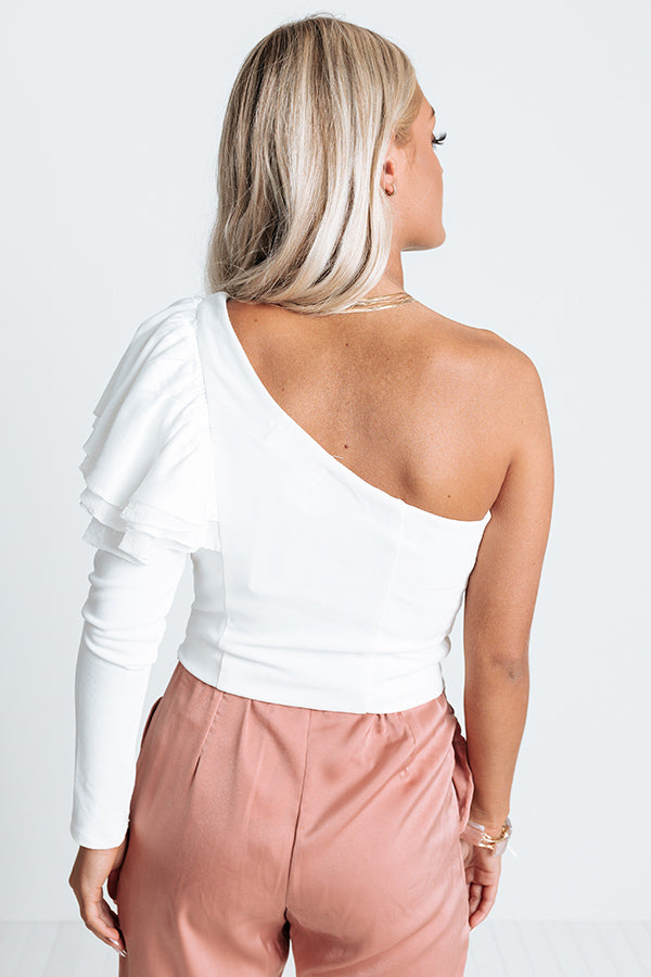 London Proper One Shoulder Top In Ivory Image - 3