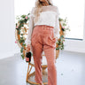 Defined Bliss Satin Pants In Blush Image - 1
