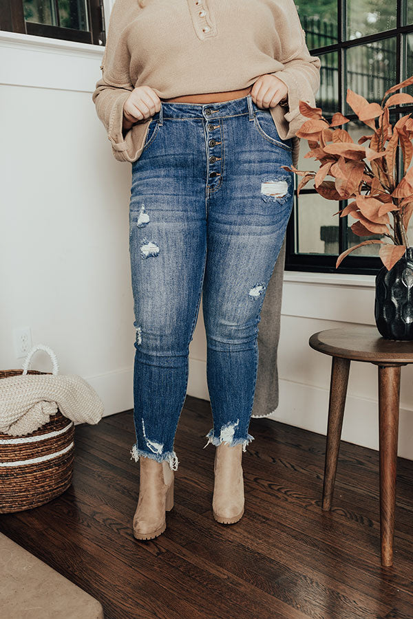 Risen The Dakota Midrise Distressed Skinny Curves Image - 1