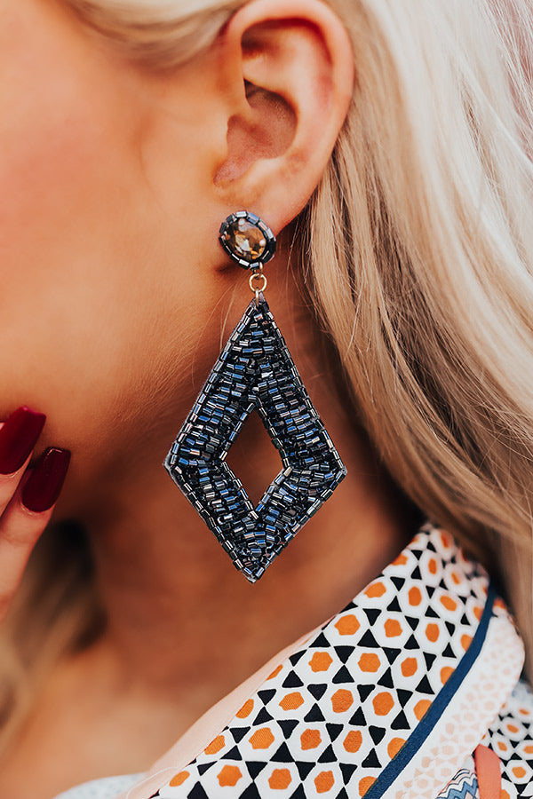 Vibrant Life Beaded Earrings In Charcoal Image - 2