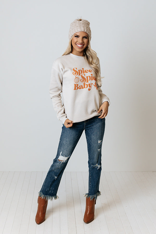 Spice Spice Baby Graphic Sweatshirt in Stone