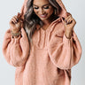 Keep Moving Chenille Hoodie In Blush Image - 1