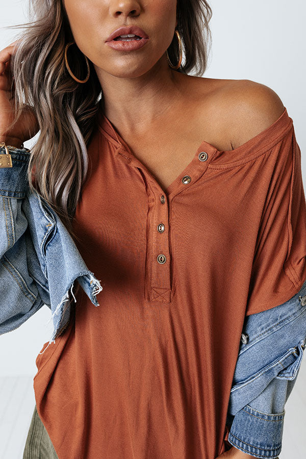 Wayside Shift Top In Rust Image - 4