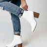 The Fulton Faux Leather Bootie in White Image - 1