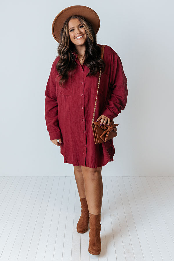 Retreat For Two Shift Dress In Crimson Curves Image - 1