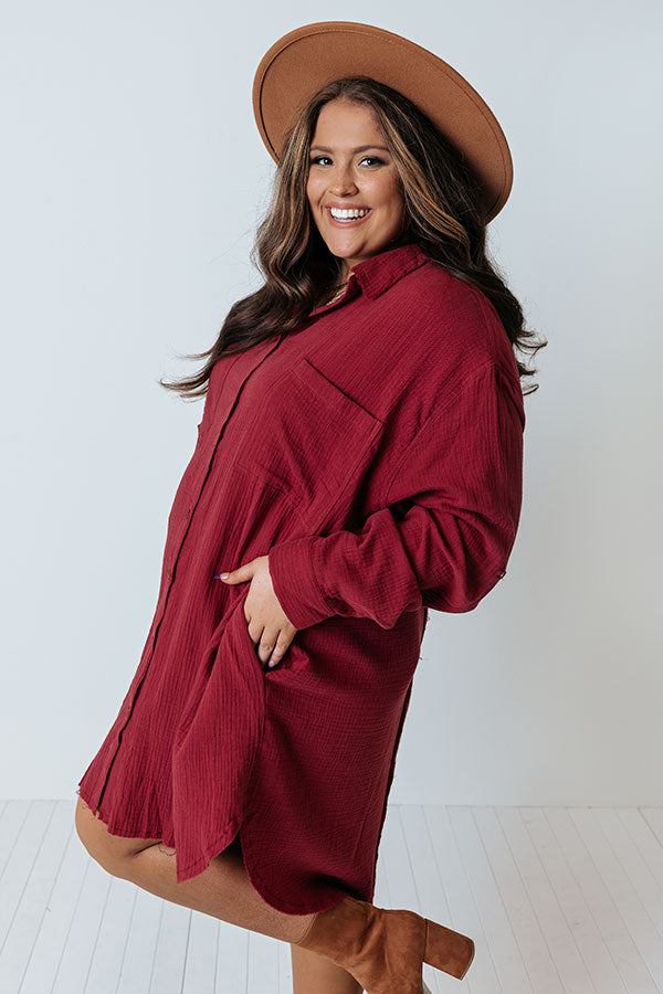 Retreat For Two Shift Dress In Crimson Curves Image - 4