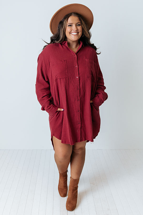 Retreat For Two Shift Dress In Crimson Curves Image - 3