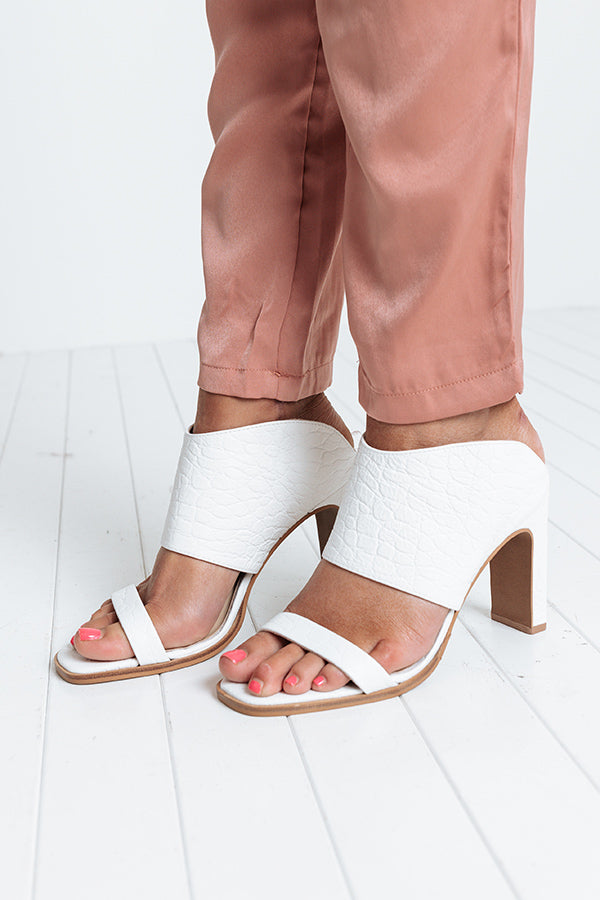 Linx Leather Heel in White
