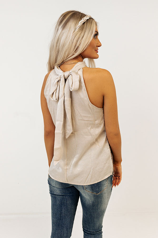 Rooftop Memories Sequin Top In Champagne Image - 4