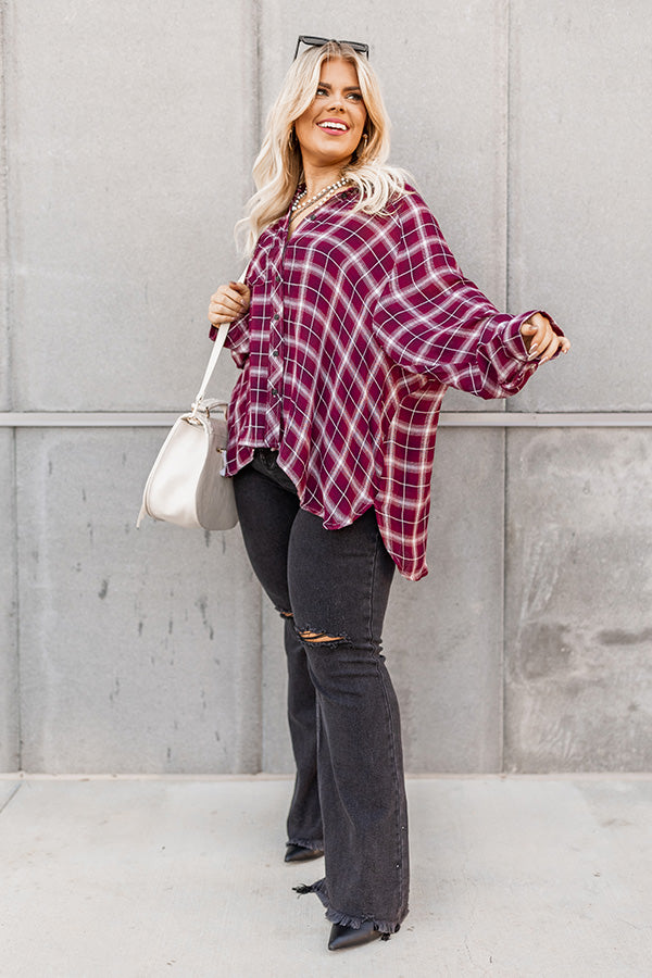 Charming Girl Plaid Top Curves Image - 3