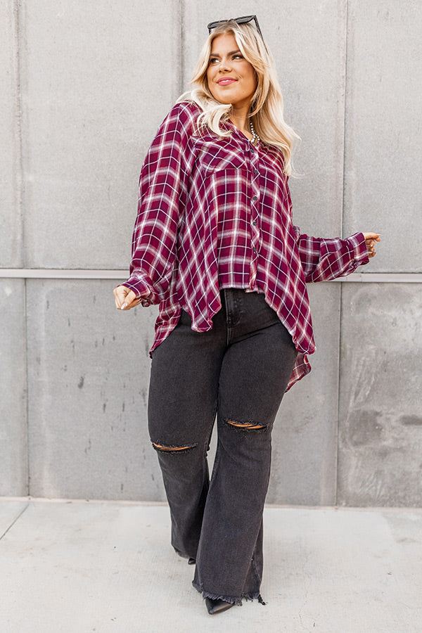 Charming Girl Plaid Top Curves Image - 2