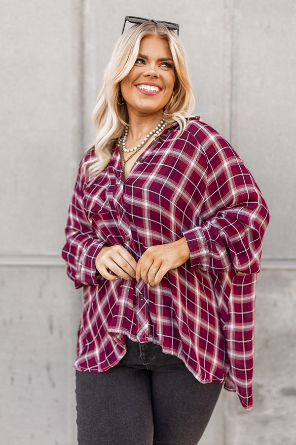 Charming Girl Plaid Top Curves Image - 1