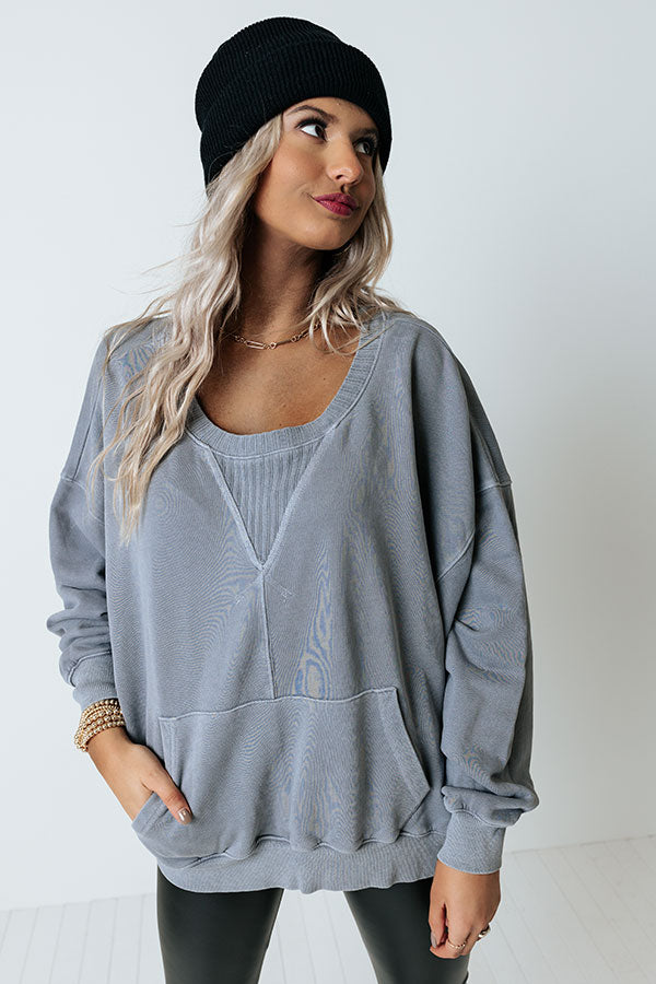 Espressos On Me Sweater In Slate • Impressions Online Boutique