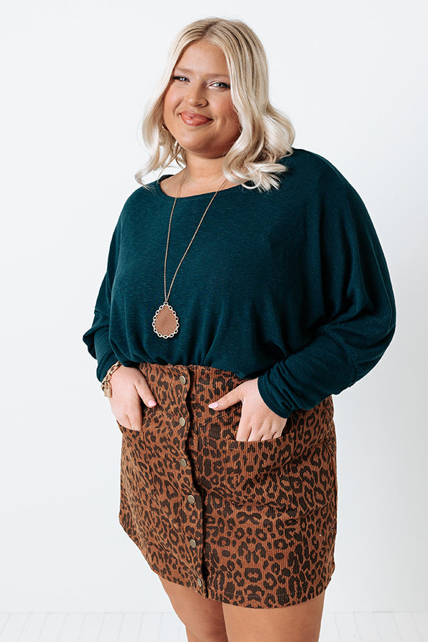 Park Slope Shift Top In Teal Curves Image - 3