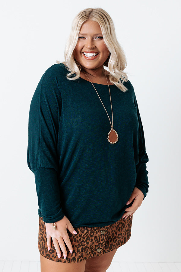 Park Slope Shift Top In Teal Curves Image - 4