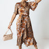 Compliments Everywhere Satin Wrap Dress Image - 1
