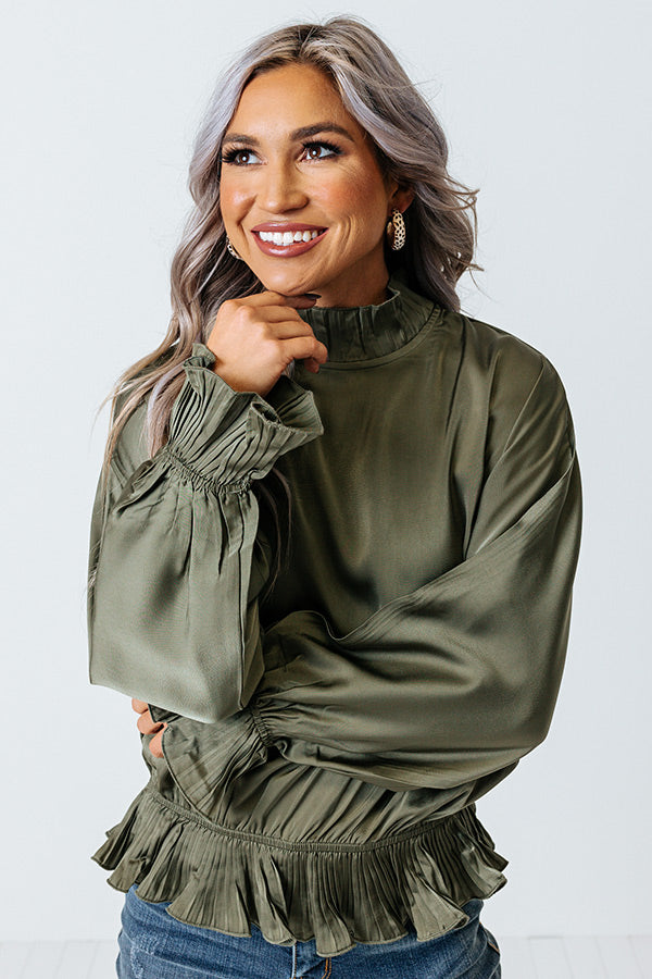 Stating Facts Shift Top In Army Green • Impressions Online Boutique