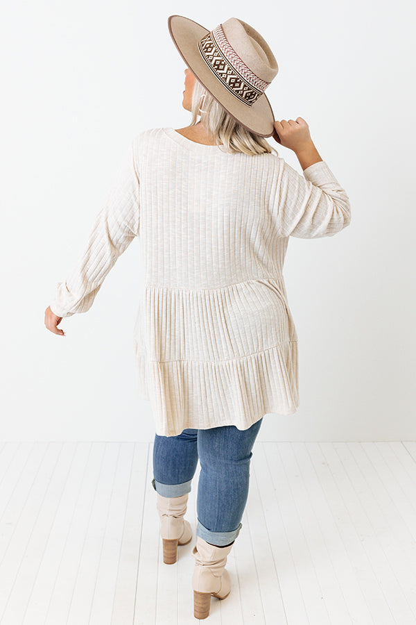 Worth The Wait Shift Top In Cream Curves Image - 4
