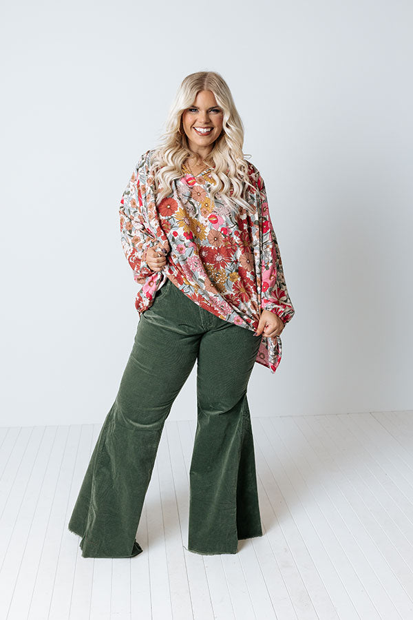 Feeling So Free Floral Shift Top in Fuchsia Curves Image - 3