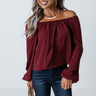 Joy All Around Shift Top In Merlot Image - 1