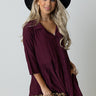 Always On Time Babydoll Tunic Dress In Maroon Image - 1