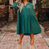 Always On Time Babydoll Tunic Dress In Green Image - 1