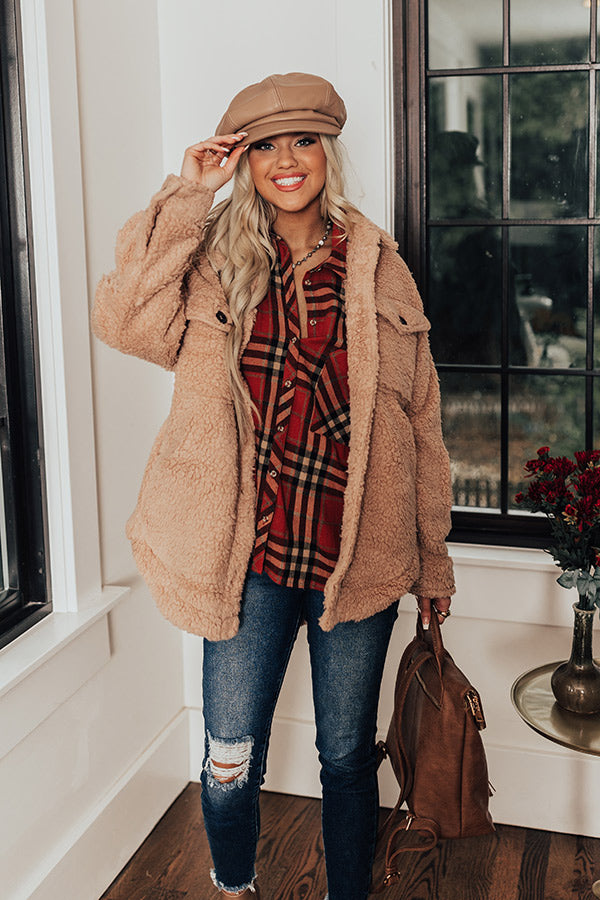 Extra Snuggles Sherpa Jacket In Iced Latte • Impressions Online Boutique