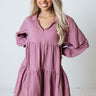 Shape Of My Heart Babydoll Dress in Vineyard Grape Image - 1
