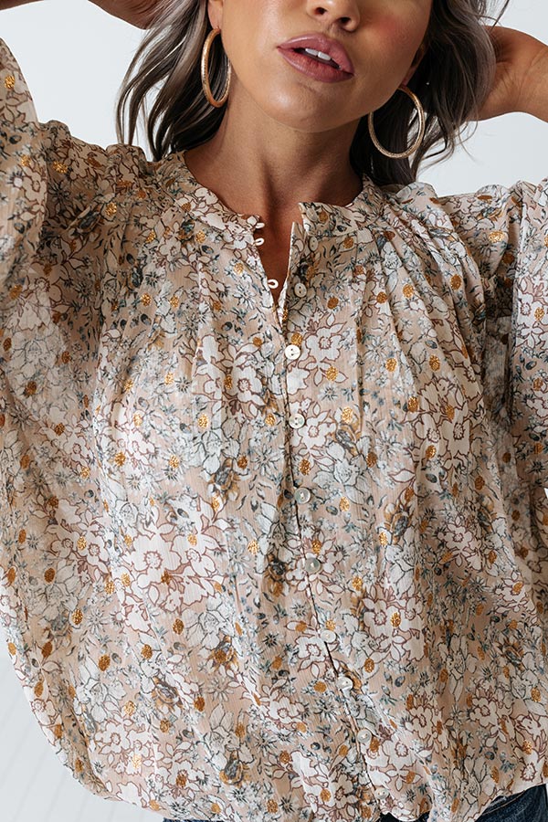 Never Stray Floral Top In Birch Image - 3