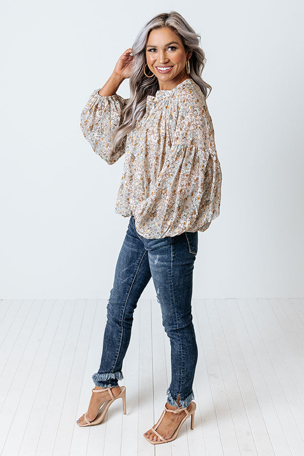 Never Stray Floral Top In Birch Image - 4