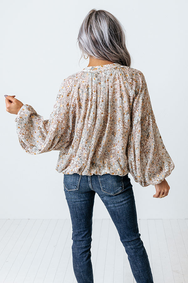 Never Stray Floral Top In Birch Image - 5