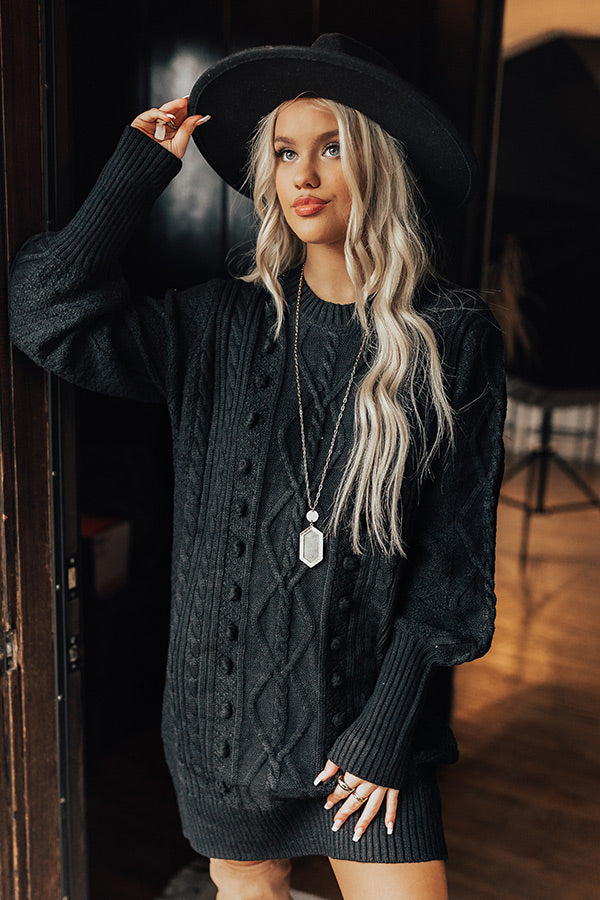 Sweet Shivers Cable Knit Sweater Dress