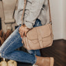 Put You First Faux Leather Crossbody In Warm Taupe Image - 1