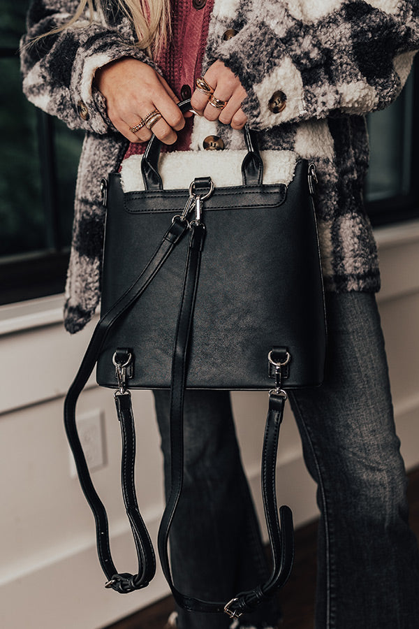 Well Played Faux Leather Backpack In Black Image - 5