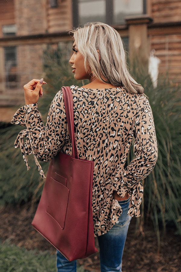 Expert Kindness Leopard Shift Top In Iced Latte Image - 4