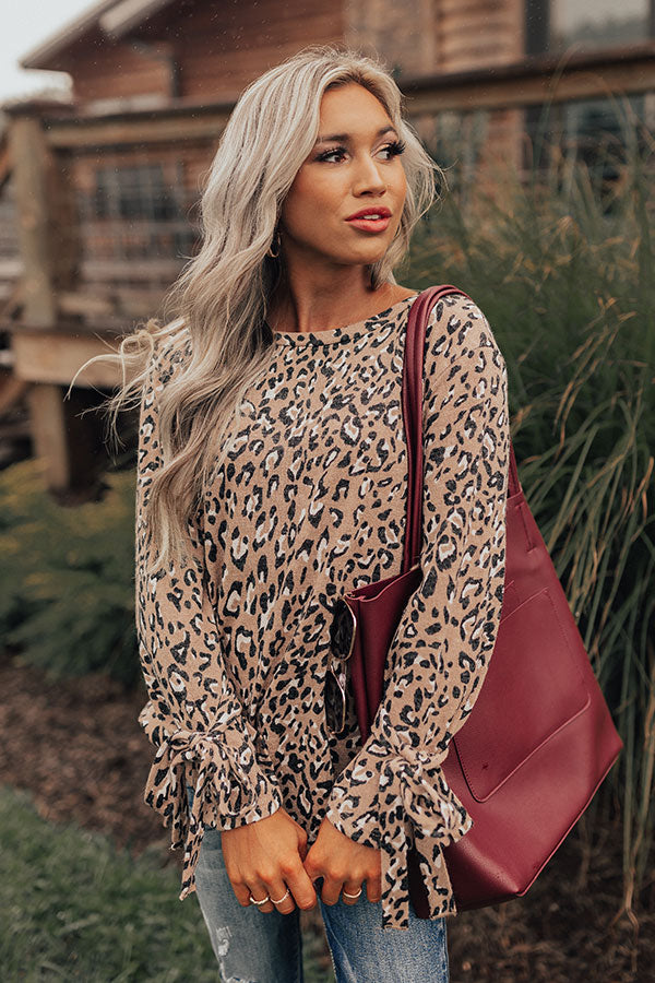 Expert Kindness Leopard Shift Top In Iced Latte Image - 1