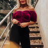 Party Vibes Velvet Top In Berry Image - 1