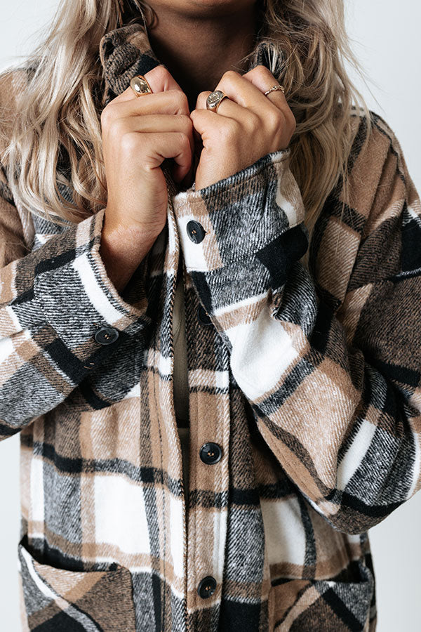 Happy Harvest Plaid Coat In Mocha Image - 5