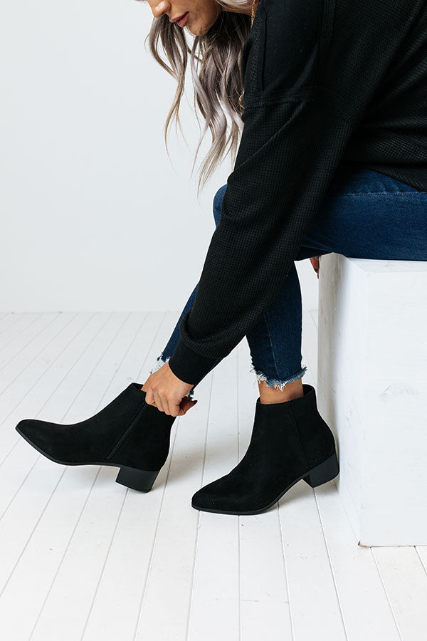 The Olette Faux Suede Bootie In Black Image - 1
