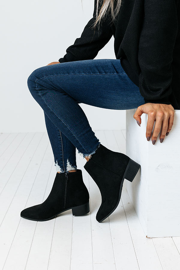 The Olette Faux Suede Bootie In Black Image - 3