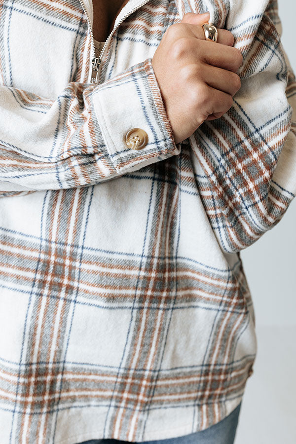 Cue The Cool Down Plaid Pullover Image - 5