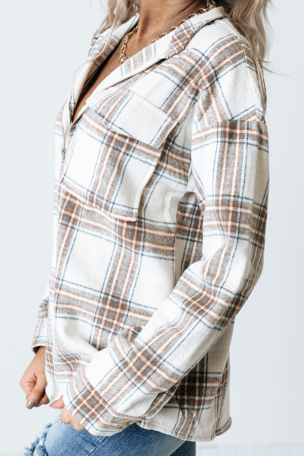 Cue The Cool Down Plaid Pullover Image - 4