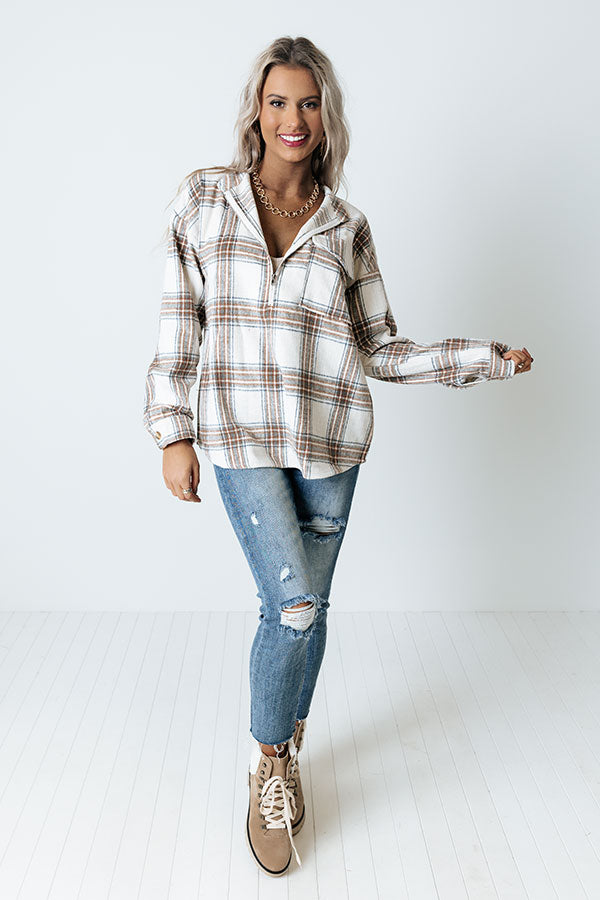 Cue The Cool Down Plaid Pullover Image - 3