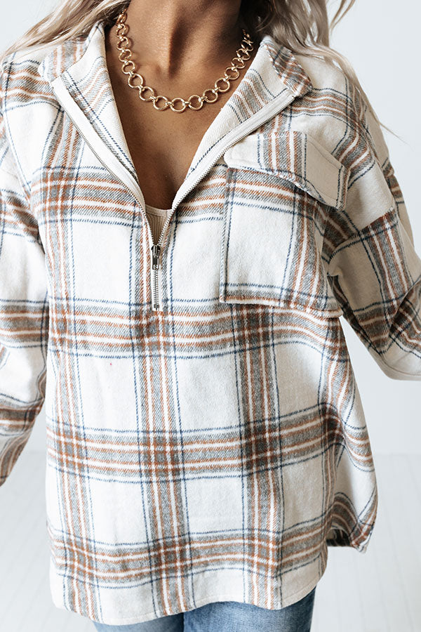 Cue The Cool Down Plaid Pullover Image - 2