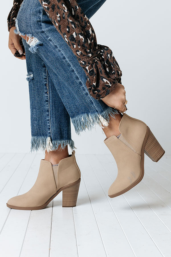 The Astra Faux Leather Bootie In Iced Latte Image - 2