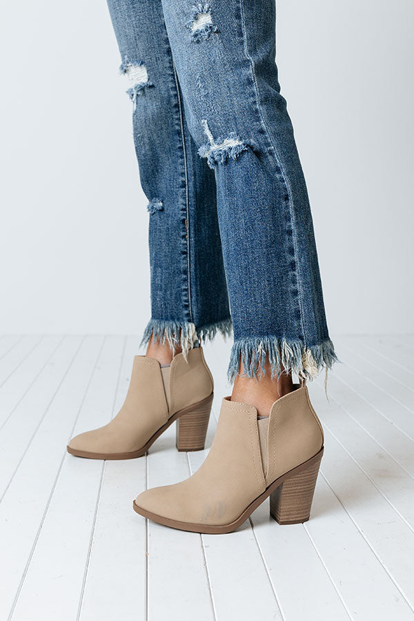 The Astra Faux Leather Bootie In Iced Latte Image - 3