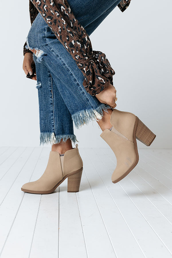 The Astra Faux Leather Bootie In Iced Latte Image - 4